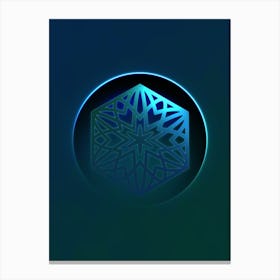 Geometric Neon Glyph on Jewel Tone Triangle Pattern 428 Canvas Print
