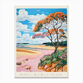 Poster Of Holkham Bay Beach, Norfolk, Matisse And Rousseau Style 3 Canvas Print