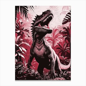 The Monster Acrocanthosaurus In Garden Park Canvas Print