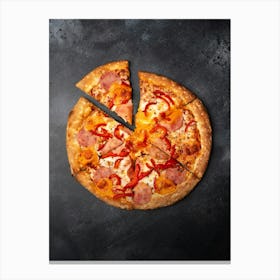 Pizza, blackboard — Food kitchen poster/blackboard, photo art 1 Canvas Print