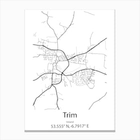 Trim,Ireland Minimalist Map Canvas Print