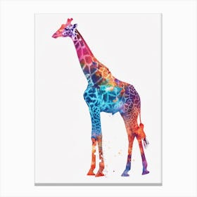 Colourful Watercolour Style Giraffe Portrait 1 Canvas Print