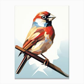 Colourful Geometric Bird House Sparrow 1 Canvas Print