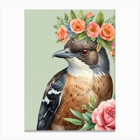 Bird With Flower Crown 7 Canvas Print