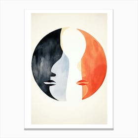 Two Faces In A Circle Canvas Print