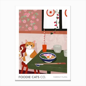 Foodie Cats Co Cat And Ramen In The Kitchen 2 Canvas Print