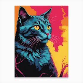 Cat Portrait Pop Art Style (28) Canvas Print