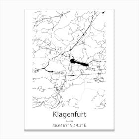 Klagenfurt,Austria Minimalist Map Canvas Print