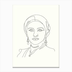 Portrait Of A Woman Hand Drawing Line Art 8 Canvas Print