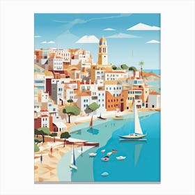 Ibiza, Spain, Geometric Illustration 1 Canvas Print