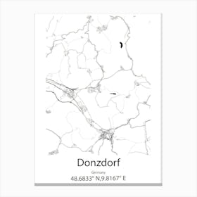 Donzdorf,Germany Minimalist Map Canvas Print