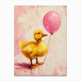 Cute Duck 3 With Balloon Canvas Print