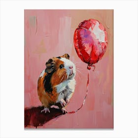 Cute Guinea Pig 3 With Balloon Canvas Print
