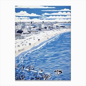 A Screen Print Of Brighton Beach Australia 1 Canvas Print