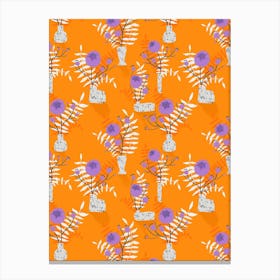 Orange Wildflowers Canvas Print