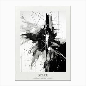 Space Abstract Black And White 3 Poster Canvas Print