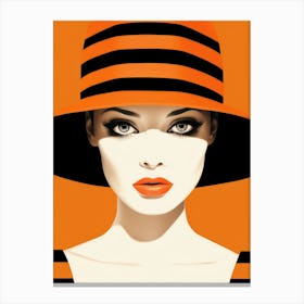 Portrait Of A Woman In A Hat 8 Canvas Print