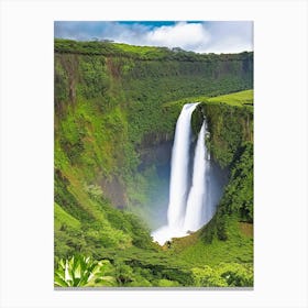 Wailua Falls, United States Majestic, Beautiful & Classic (2) Canvas Print