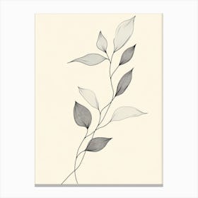 Black And White Leaves 2 Canvas Print