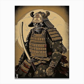 Samurai Vintage Japanese Poster 1 Canvas Print