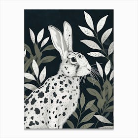 English Spot Rabbit Minimalist Illustration 4 Canvas Print