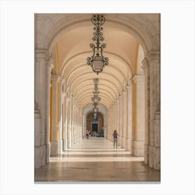 Gallery next to Praca do Commercio in Lisbon, Portugal - summer nature and travel photography by Christa Stroo Photography Canvas Print