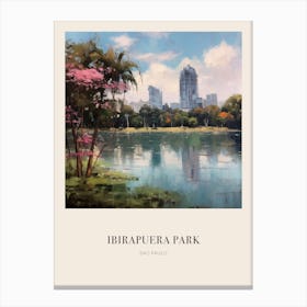 Ibirapuera Park Sao Paulo 3 Vintage Cezanne Inspired Poster Canvas Print