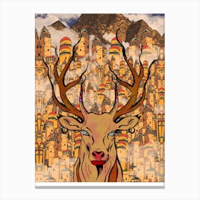 Deer In The City Canvas Print