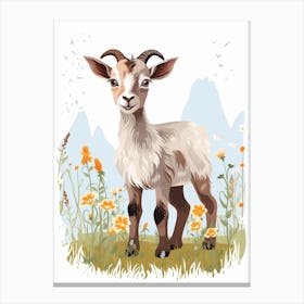 Baby Animal Illustration  Goat 3 Canvas Print