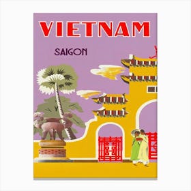 Vietnam Vintage Travel Poster 1 Canvas Print