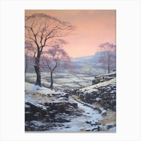 Dreamy Winter Painting Dartmoor National Park England 3 Canvas Print