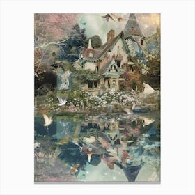 Collage Pond Monet Fairies Scrapbook 2 Canvas Print