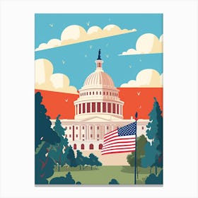 United States Of America 2 Travel Illustration Canvas Print