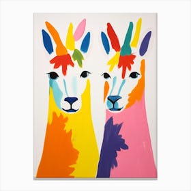 Colourful Kids Animal Art Llama 3 Canvas Print