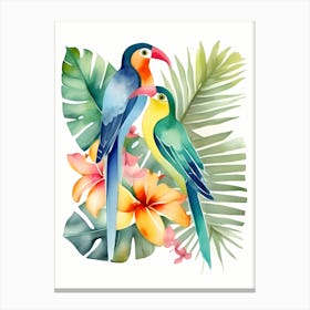 Tropical Bird Friends2 Canvas Print