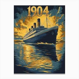 Aihrgdesign A Vintage Travel Poster Of An Elegant Ocean Liner Df2a8782 C94e 44c3 A909 Dd9fc6d455ab 2 Canvas Print