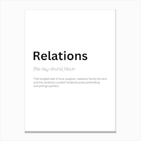 Relations Definition Meaning Canvas Print