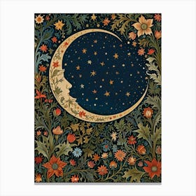 William Morris Moon And Flowers 6 Canvas Print