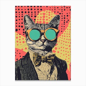 Super Cool Cat Illustration Pop 2 Canvas Print