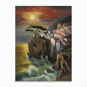 Village On The Cliff Canvas Print