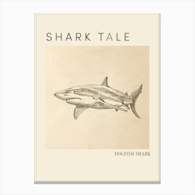 Dogfish Shark Vintage Illustration 4 Poster Canvas Print