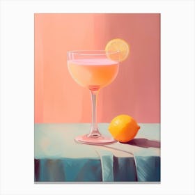 Amaretto Sour Cocktail With Lemon Canvas Print