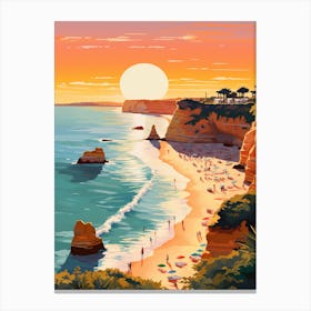 A Vibrant Painting Of Falesia Beach Algarve Portugal 1 Canvas Print