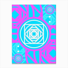Geometric Glyph in White and Bubblegum Pink and Candy Blue n.0031 Canvas Print