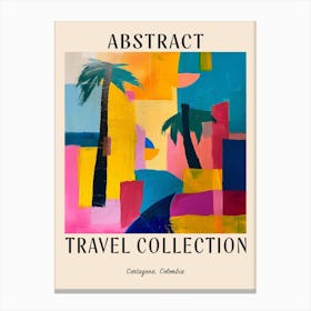 Abstract Travel Collection Poster Cartagena Colombia 4 Canvas Print
