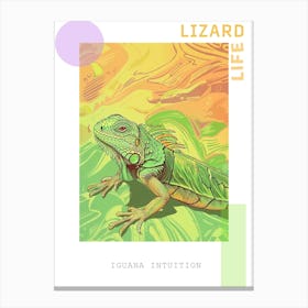 Green Iguana Modern Illustration 1 Poster Canvas Print