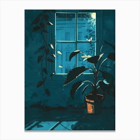 Window With A Plant 1 Canvas Print