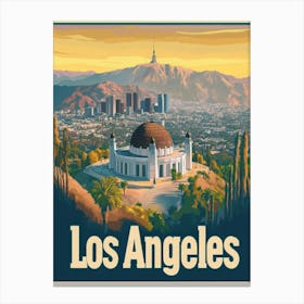 Aihrgdesign A Retro Travel Poster For Los Angeles Canvas Print