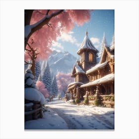 Snowy Village Canvas Print