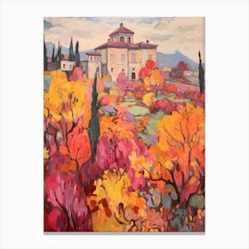 Autumn Gardens Painting Villa Medici Italy 2 Canvas Print